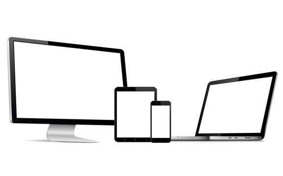 Modern devices isolated. Vector
