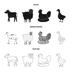 Isolated object of breeding and kitchen  icon. Collection of breeding and organic  vector icon for stock.