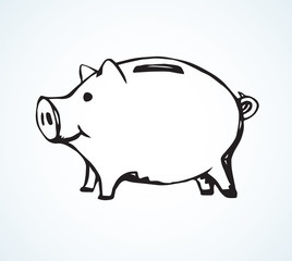 Money box. Vector symbol