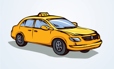 Fototapeta na wymiar Taxi. Vector drawing