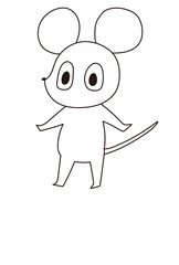 シンプルでかわいいねずみの年賀状