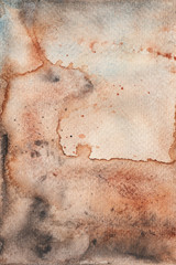 Old brown rustic watercolor texture, stilized watercolor rust, mold or dirty surface.