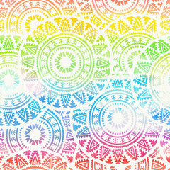 Materiał do szycia Abstract boho watercolor rainbow seamless background.
