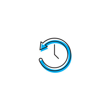 time back symbol vector icon isolated on white background