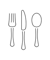 Spoon and Fork Knife line icons