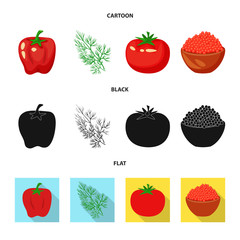 Vector design of taste and product logo. Collection of taste and cooking stock vector illustration.