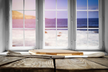 Desk of free space and summer window space 