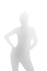 silhouette of a naked girl on a white background