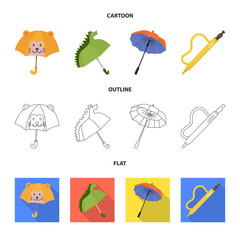 Vector design of protection and closed sign. Collection of protection and rainy vector icon for stock.