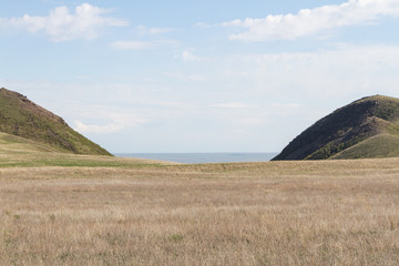 spring in the Kazakh steppes among the hills