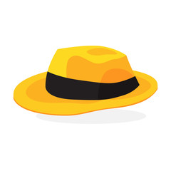 Yellow summer hat icon