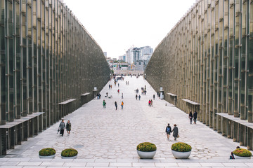 SEOUL, SOUTH KOREA,26 October 2016: Student and traveler walk at EWHA WOMANS UNIVERSITY