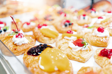 Dessert bakery for sell at a shelf