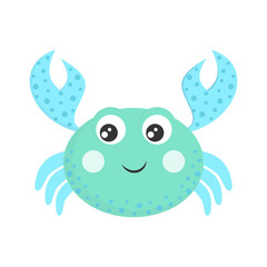 cartoon crab isolated on white