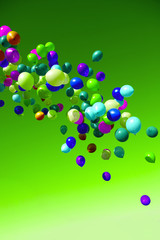 colorful balloons on sky background. holiday concept