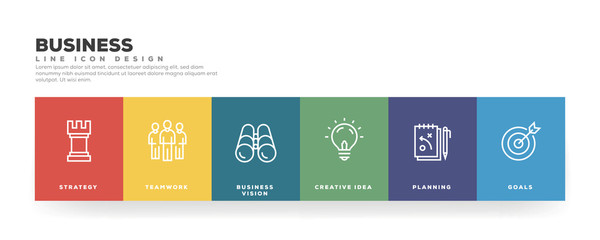 Business Infographic Line Icon Design
