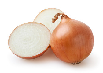 Obraz na płótnie Canvas Onion bulbs isolated on white background with clipping path