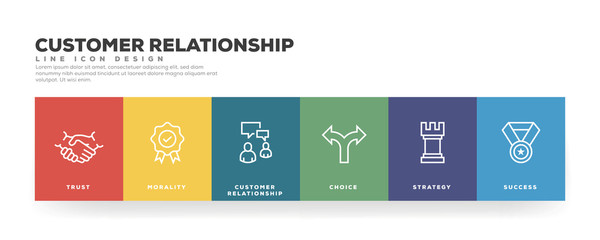 Customer Relationship Line Icon Design