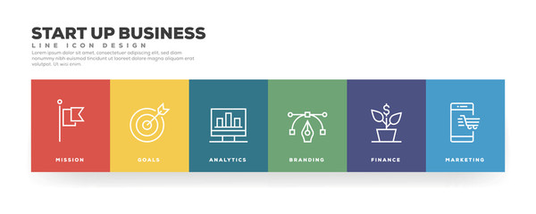 Start Up Business Line Icon Design
