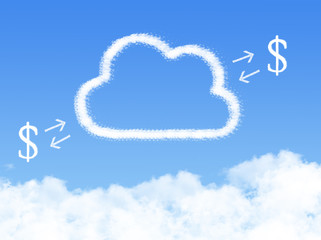 Cloud Computing Concept.Make money cloud shape