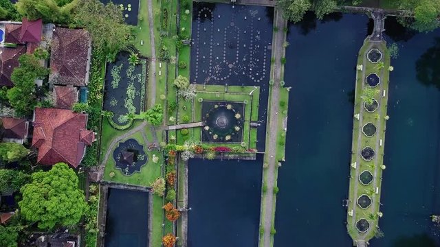 Top view of Tirta Gangga former royal water palace.
