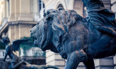 Fotobehang lion statue naples italy © rusty elliott