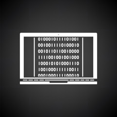 Laptop With Binary Code Icon