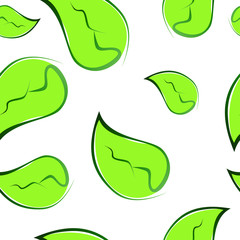 green leaves background, seamless vector pattern without background