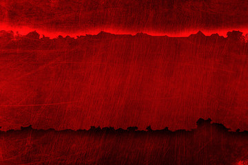 red metal on red metal plate.