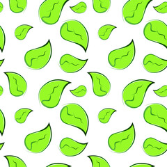 green leaves background, seamless vector pattern without background