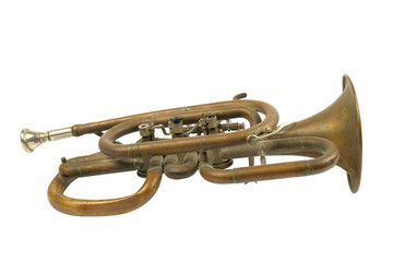 Obraz na płótnie Canvas Old golden trumpet