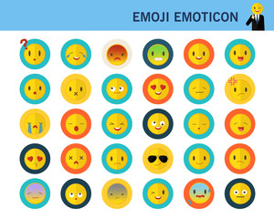 emoji emotion concept flat icons.