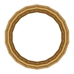 Vintage golden round frame