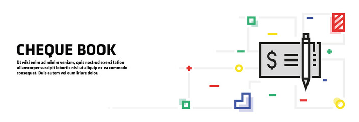 Cheque Book. Banner Concept