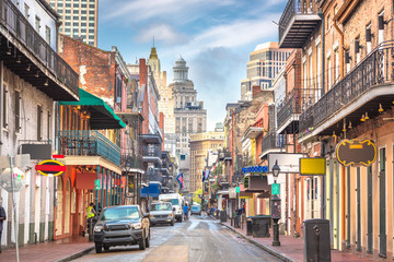 Bourbon Street, New Orleans, Louisiana, USA - obrazy, fototapety, plakaty
