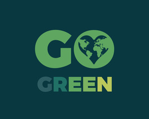 Modern Go Green Environment Label Logo Illustration