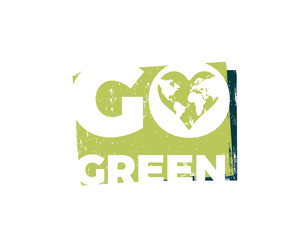 Modern Go Green Environment Label Logo Illustration