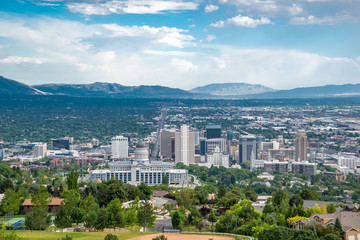 View of Salt Lake City, Utah on a sunny day