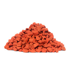 A pile of colored stones isolated on white background. Stones for decoration.