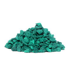 A pile of colored stones isolated on white background. Stones for decoration.