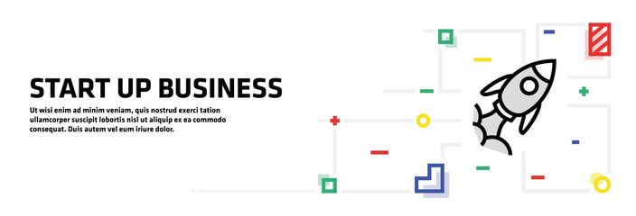 Fototapeta na wymiar Start Up Business Banner Concept