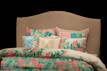 spring bed set spread summer isolated