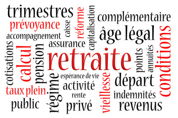 nuage de mots sur la retraite