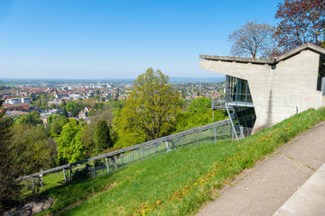 Fototapeta na wymiar funicular railway at Kirchberg Freiburg