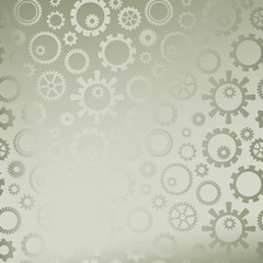 Fototapeta na wymiar vector cog gears on grayish abstract background with gradient