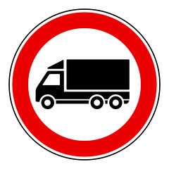 znak zakazu dla samochodów ciężarowych - obrazy, fototapety, plakaty