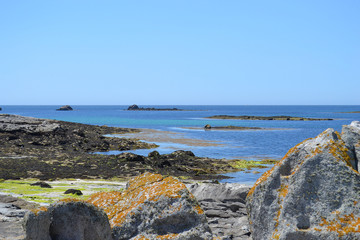 Paysage marin, archipel des Glénan, îles Glénan situées dans le golfe de Gascogne dans le...