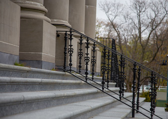 steel railing and steps
