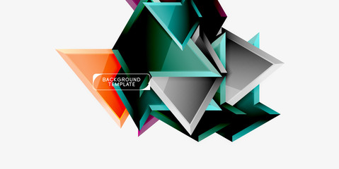 Minimal geometrical triangles with 3d effect abstract background template
