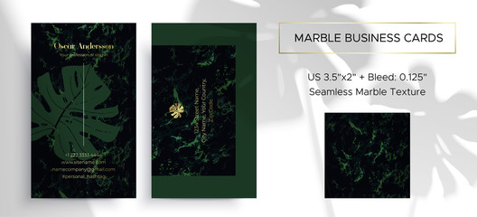 Marble business card. 2 sides. Luxurious design.